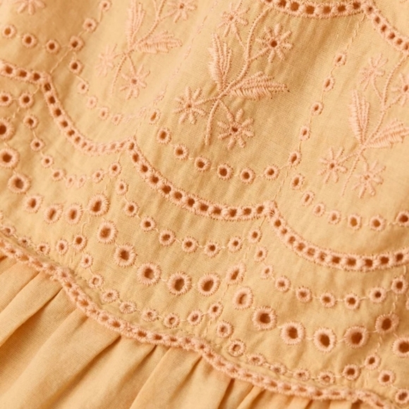 NWT American Eagle Orange Scalloped Midi Dress Size M. - Picture 3 of 11